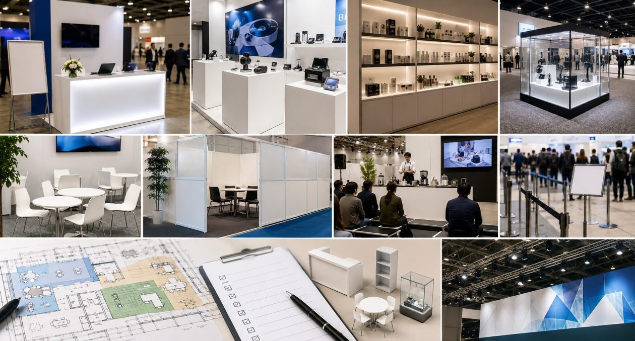展示会・イベントでよく使われる什器・施工内容ガイド